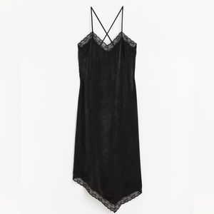 Lace trimmed satin dress